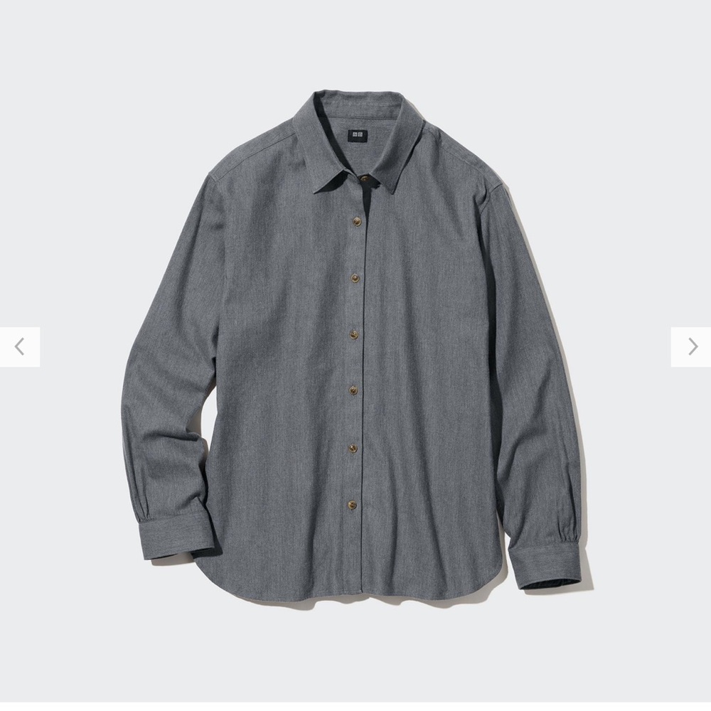 Uniqlo Gray Button Down Shirt